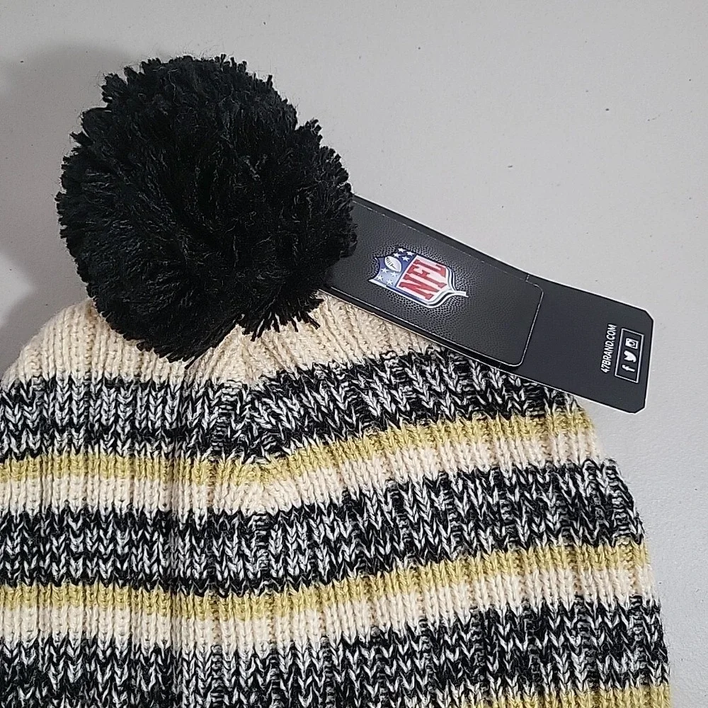 47-Brand-New Orleans Saints Beanie-Hat-NFL Cuffed With Pom New!!